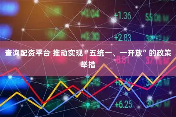 查询配资平台 推动实现“五统一、一开放”的政策举措